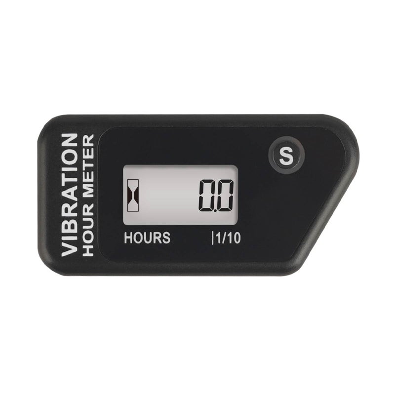 Runleader Digital Self Powered Hour Meter,Vibration Activated,Resettable Job Timer, User Lock Shutdown for Generator Marine ATV Lawn Mower Motor(Black) - Image 1